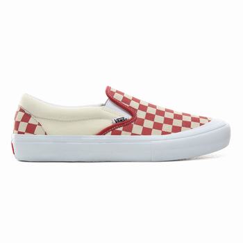 Vans Checkerboard Slip-On Pro - Miesten Tennarit - Punainen